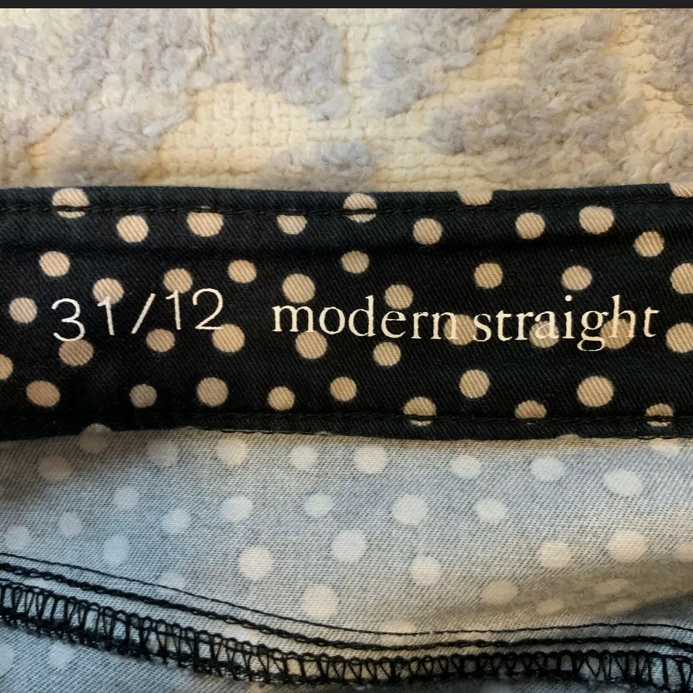 ANN TAYLOR Loft Modern Straight Polka Dot Pants - Picture 3 of 4